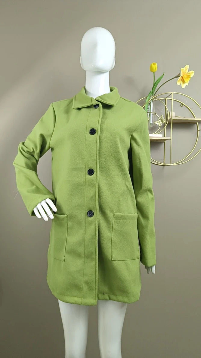 Orinda | Manteau long élégant pour femme avec fermeture boutonnée - vêtement d'extérieur ajusté, décontracté et chic 