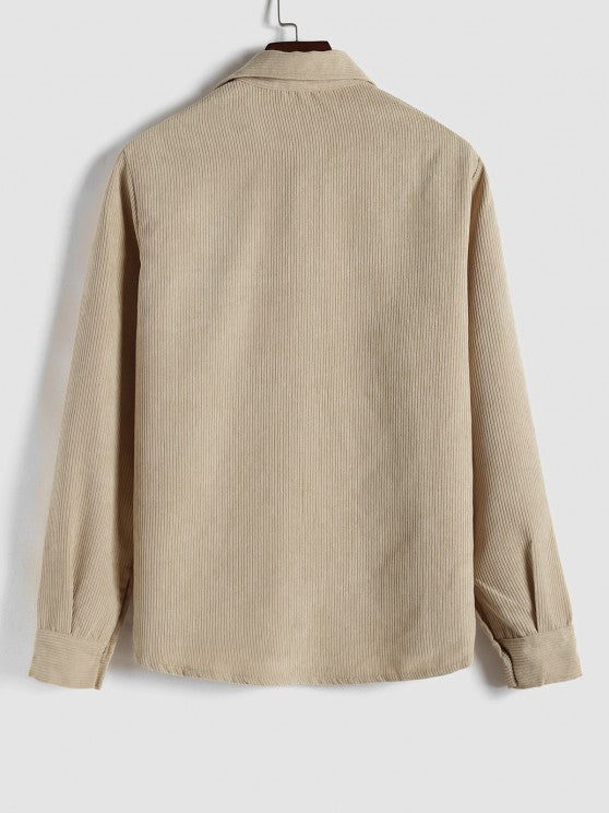 Yorien | Chemise à manches longues en velours côtelé pour homme – Classique, polyvalente et élégante