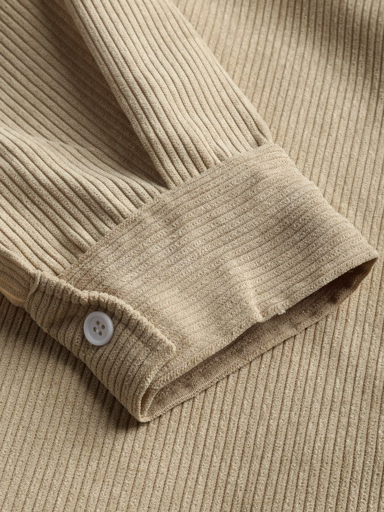 Yorien | Chemise à manches longues en velours côtelé pour homme – Classique, polyvalente et élégante