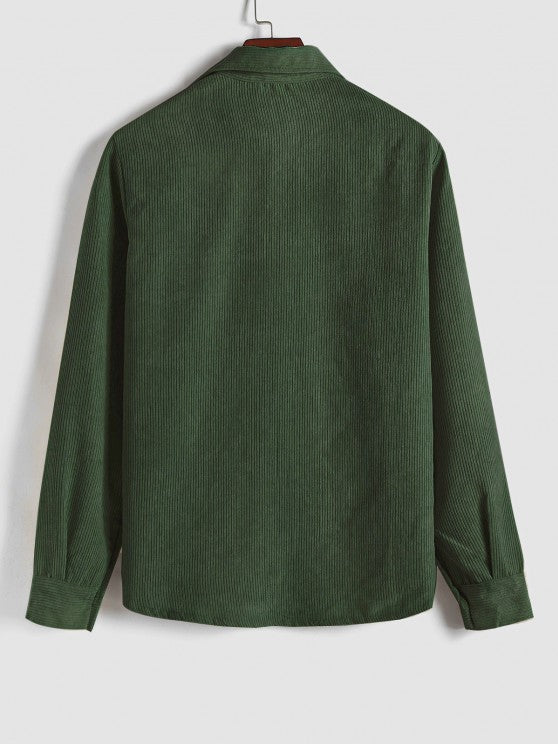 Yorien | Chemise à manches longues en velours côtelé pour homme – Classique, polyvalente et élégante