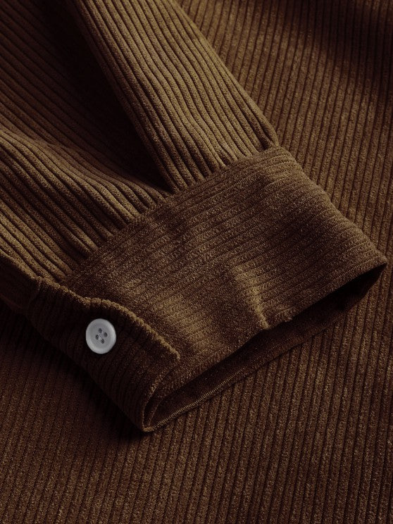Yorien | Chemise à manches longues en velours côtelé pour homme – Classique, polyvalente et élégante
