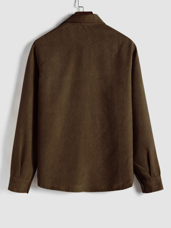 Yorien | Chemise à manches longues en velours côtelé pour homme – Classique, polyvalente et élégante