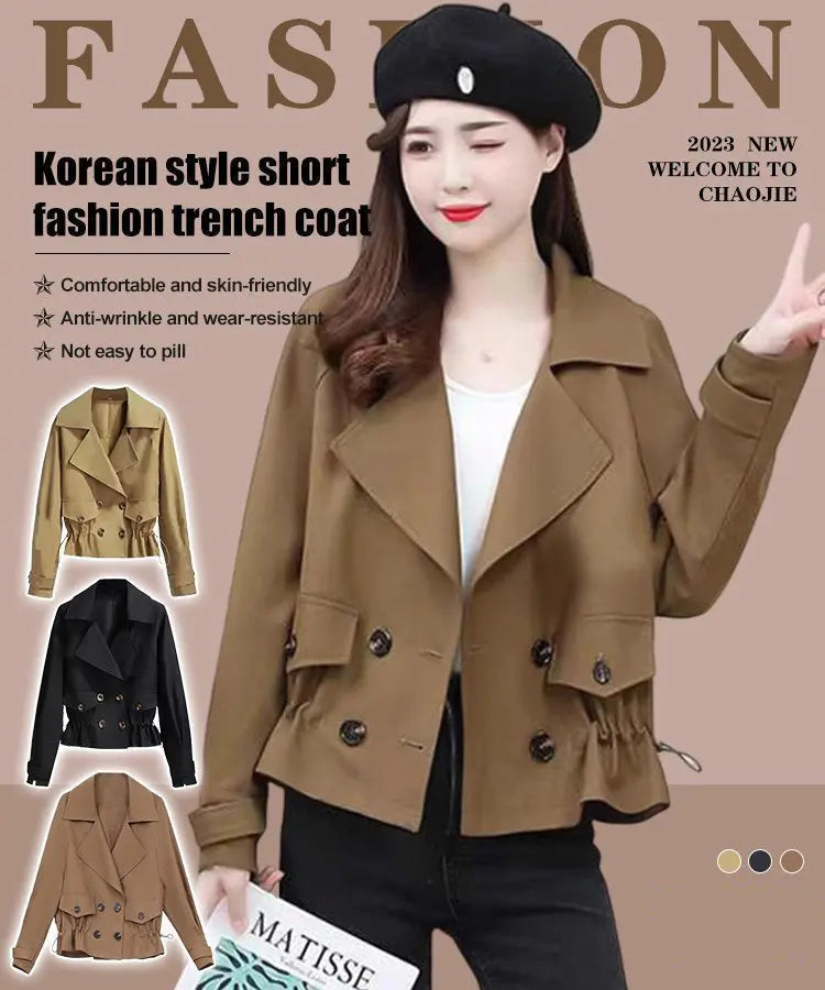 Kahlila | Schicker, koreanisch inspirierter kurzer Trenchcoat für Damen – Leichte, stylische Oberbekleidung
