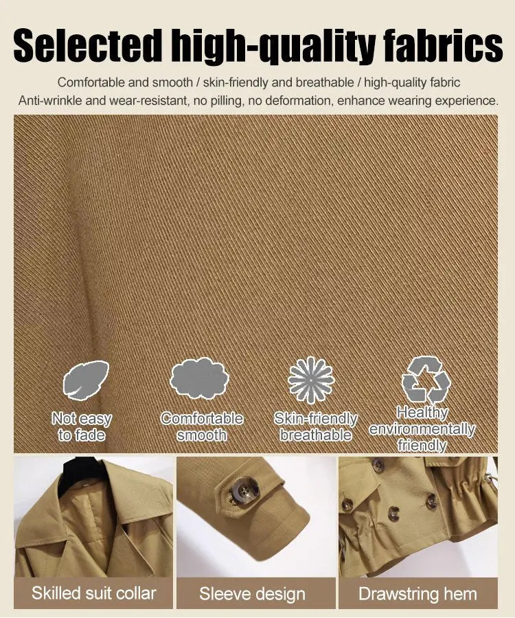 Kahlila | Schicker, koreanisch inspirierter kurzer Trenchcoat für Damen – Leichte, stylische Oberbekleidung