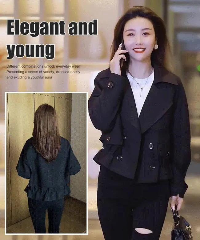Kahlila | Schicker, koreanisch inspirierter kurzer Trenchcoat für Damen – Leichte, stylische Oberbekleidung