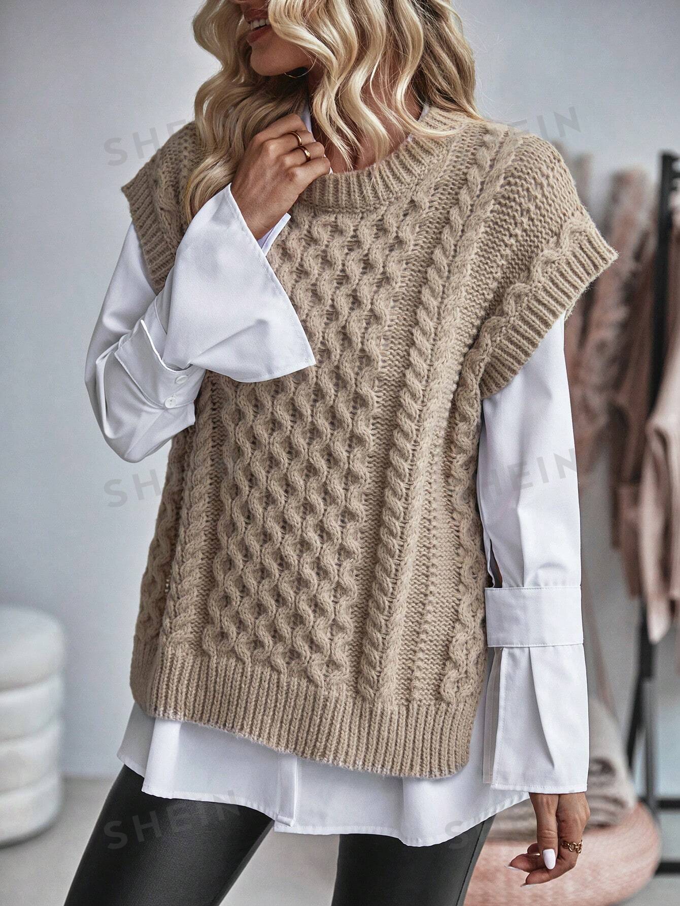 Bravelle | Gilet cardigan femme en maille torsadée - Manches courtes, léger, style décontracté