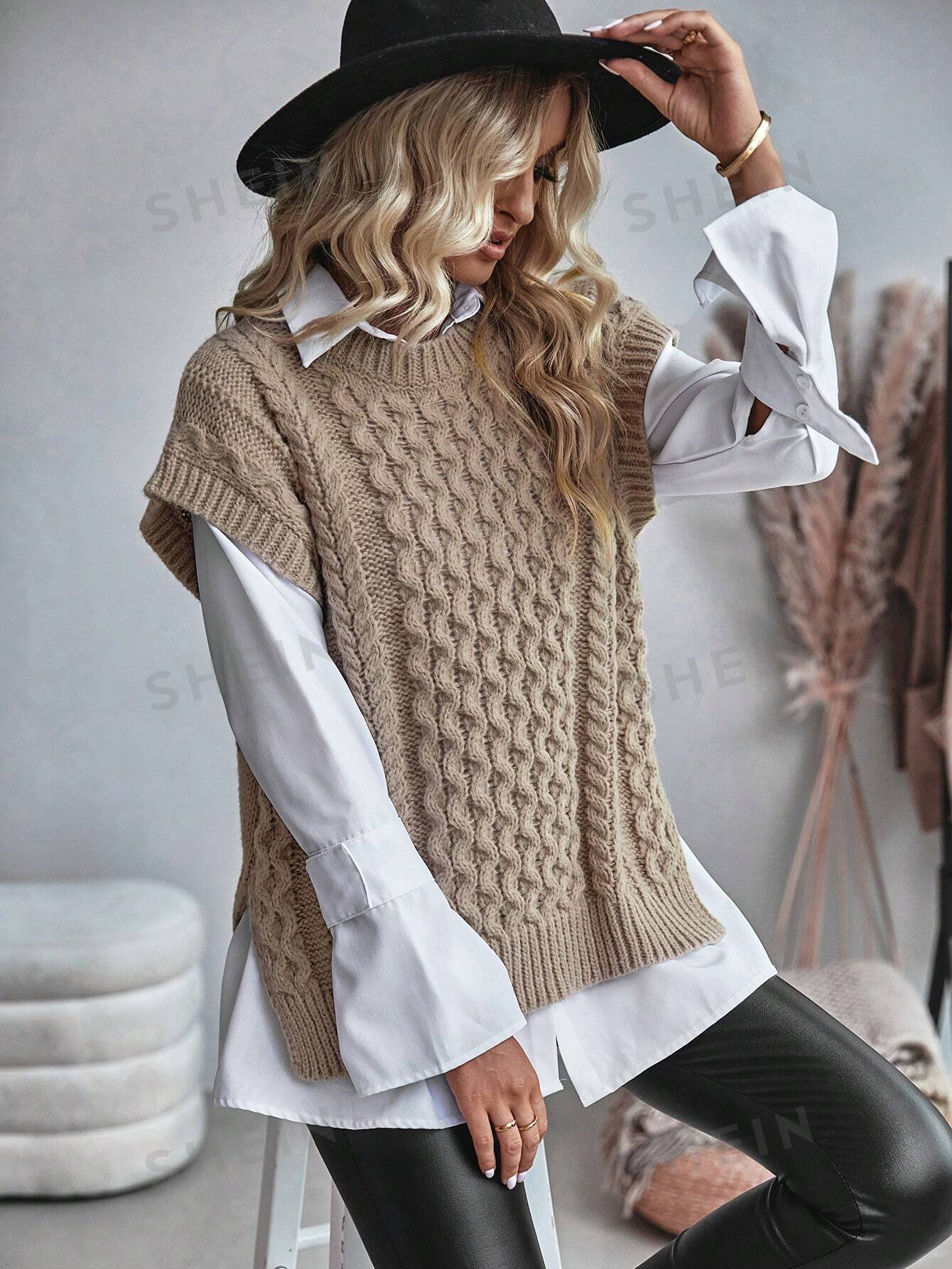 Bravelle | Gilet cardigan femme en maille torsadée - Manches courtes, léger, style décontracté