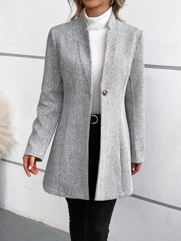 Levania | Langer Damenblazer – Elegantes, figurbetontes und formelles Outfit für Büro und Party