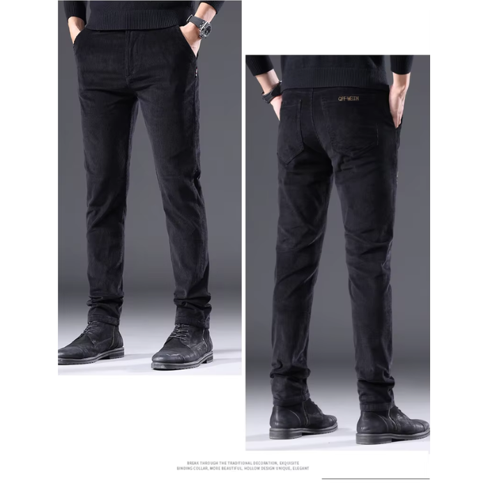 Cirel | Pantalon homme en velours côtelé chaud avec doublure polaire - Pantalon d'hiver décontracté, doux et confortable