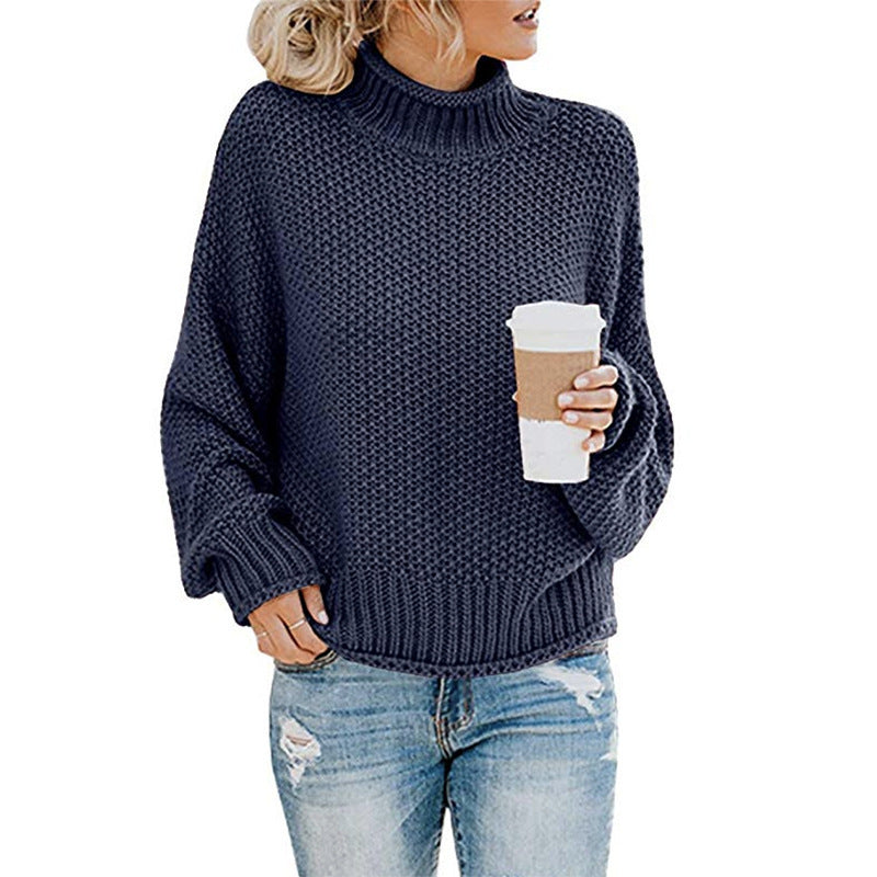 Ronja | Oversized-Rollkragenpullover aus grob gestricktem Material für Damen – Warmer Winterpullover, bequemer Strickpullover
