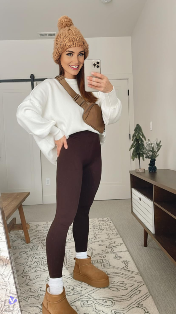 Evaniah | Premium fleecegevoerde dameslegging – Warme thermische winterlegging
