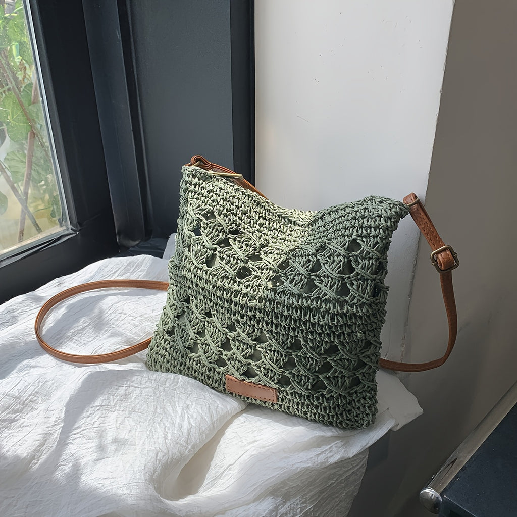 LinaBag | Chique papieren crossbody tas van stro