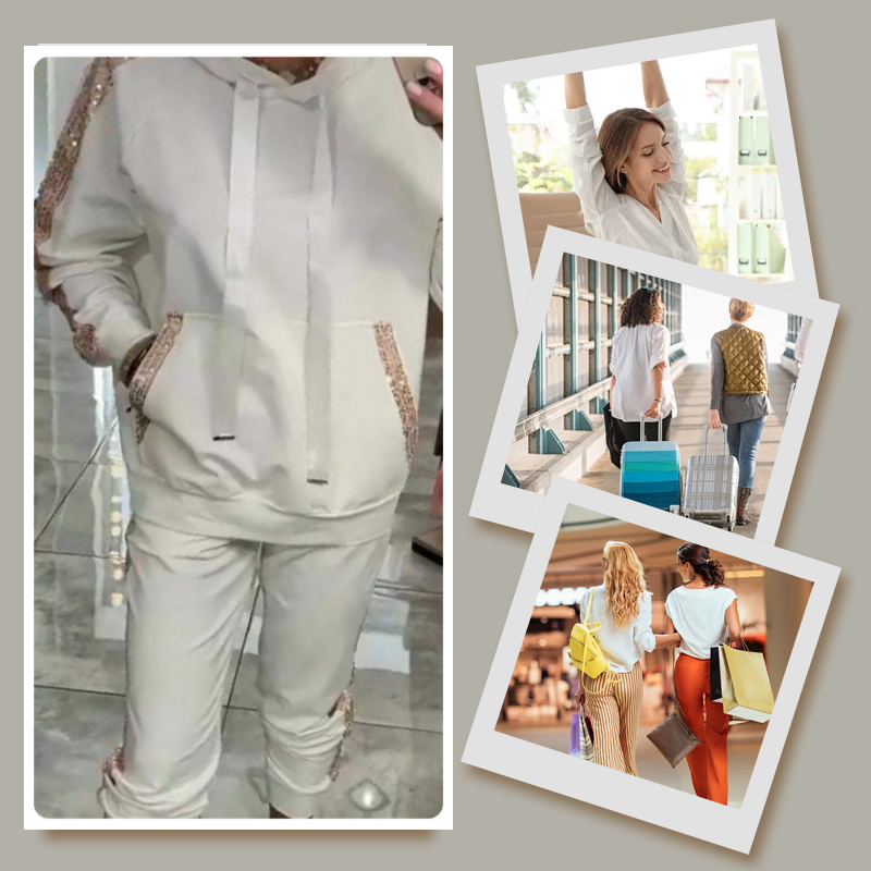Norra | 2-delige set voor dames – Top met capuchon en trekkoord & slim fit broek voor casual en loungewear