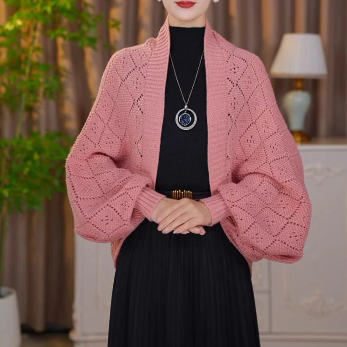 Delyss | Strickcardigan mit Lochmuster für Damen – Leichter und stylischer Pullover