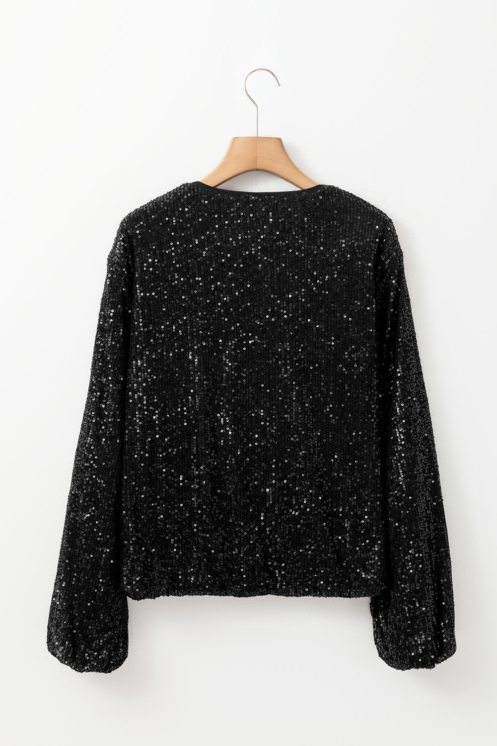 Vaesha | Veste élégante à sequins noirs - vêtement d'extérieur léger, idéal pour la superposition et le style automnal