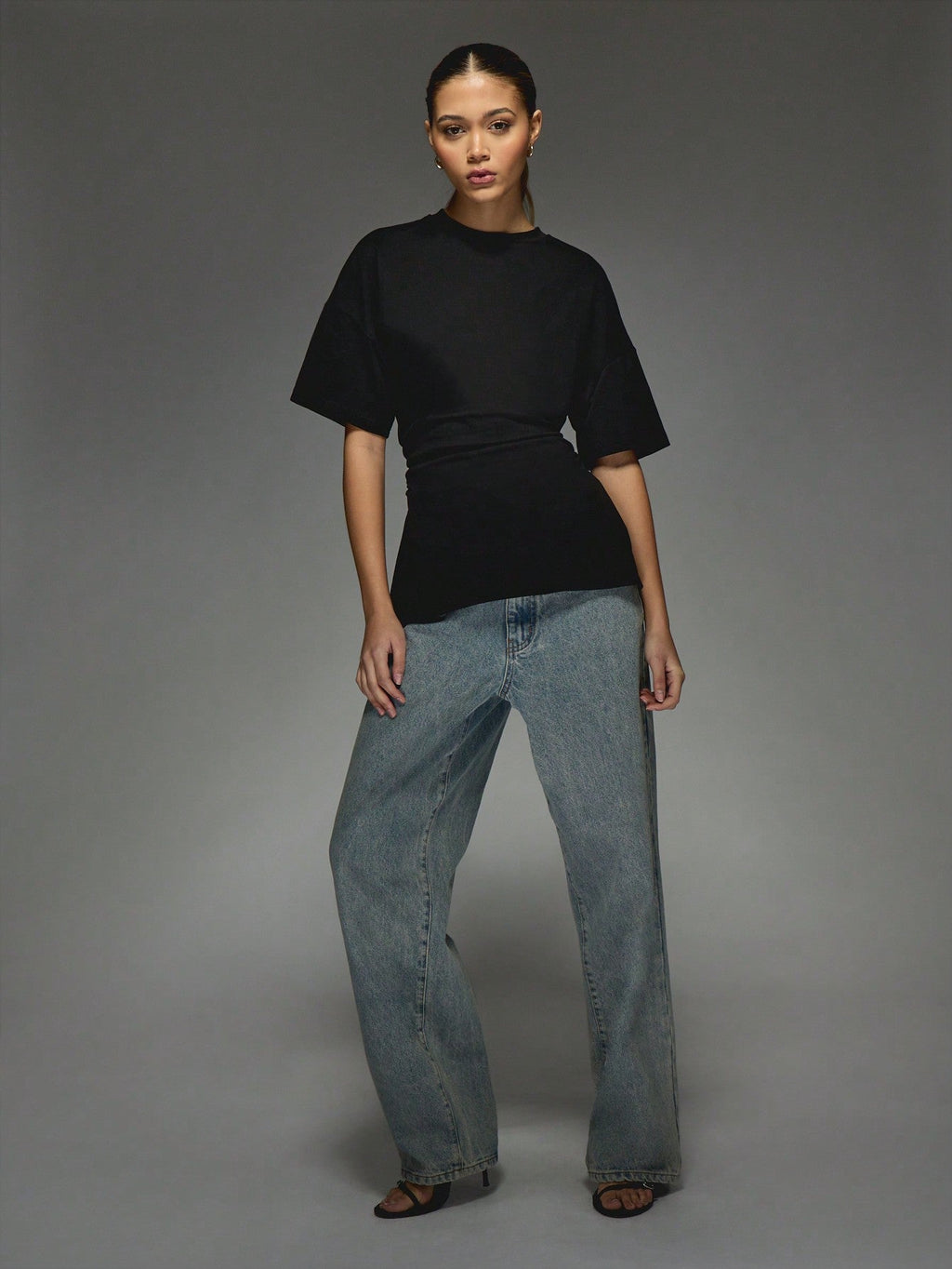 Yva | Dames-T-shirt met geknikte taille - Zachte katoenmix, casual T-shirt met halve mouwen