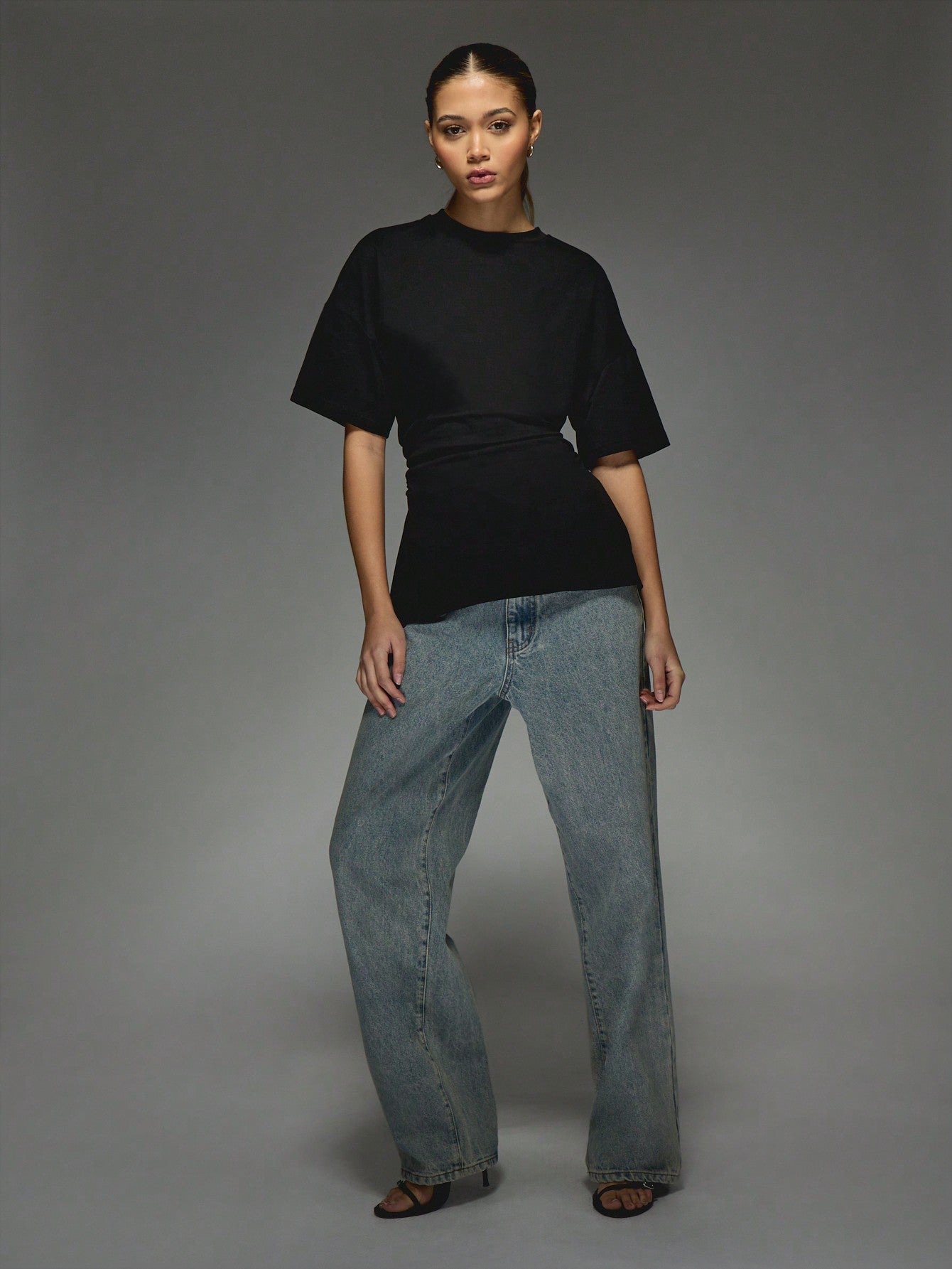 Yva | Dames-T-shirt met geknikte taille - Zachte katoenmix, casual T-shirt met halve mouwen