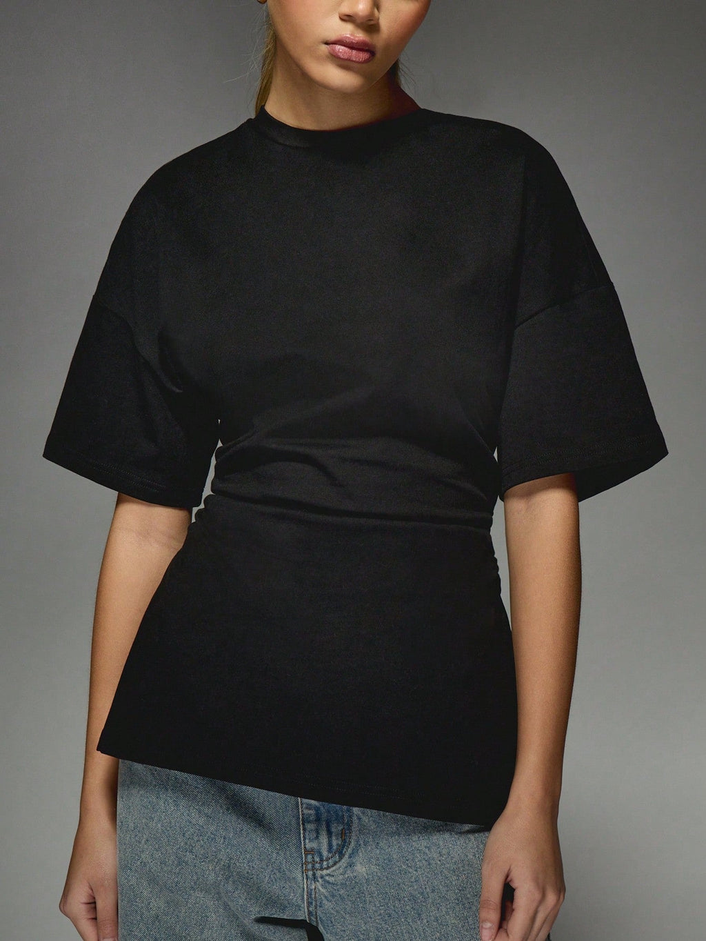 Yva | Dames-T-shirt met geknikte taille - Zachte katoenmix, casual T-shirt met halve mouwen