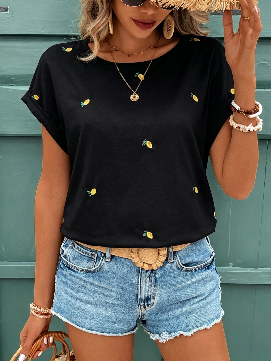 Nyrah | Dames-top met bloemenprint – Casual T-shirt met korte mouwen en ronde hals