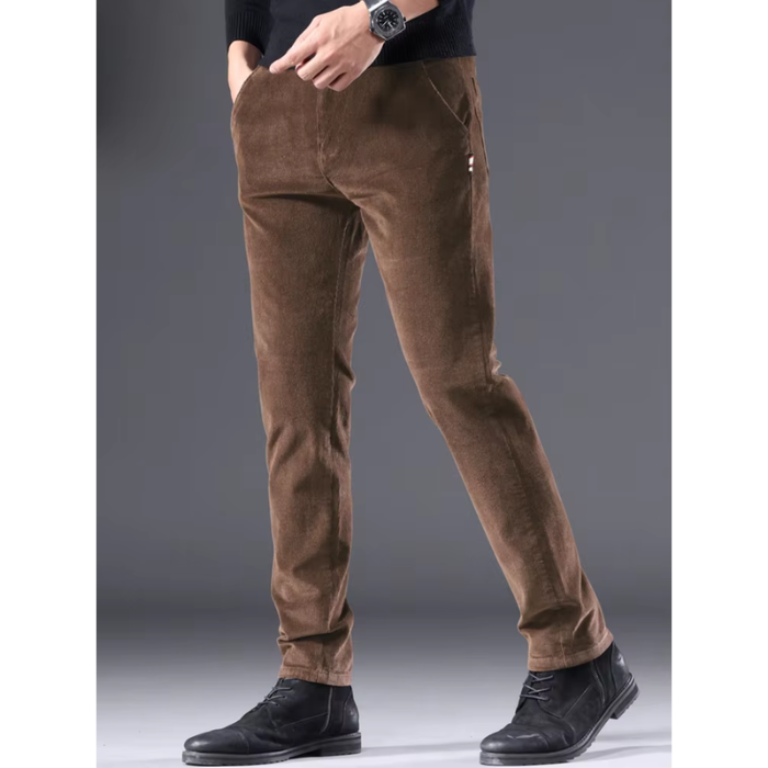 Cirel | Pantalon homme en velours côtelé chaud avec doublure polaire - Pantalon d'hiver décontracté, doux et confortable