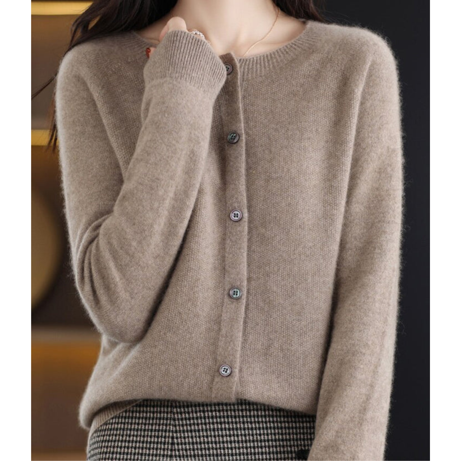 Marenne | Damen-Cardigan aus Kaschmir und Merinowolle, weicher Strickpullover, leichte Schicht