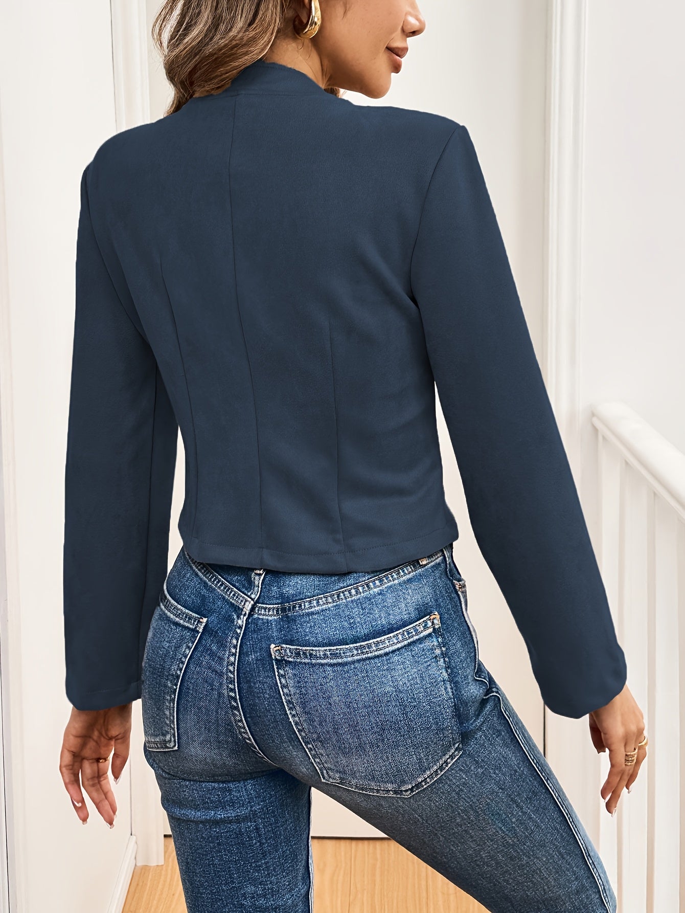 Maija | Veste croisée à boutons en suédine synthétique pour femme