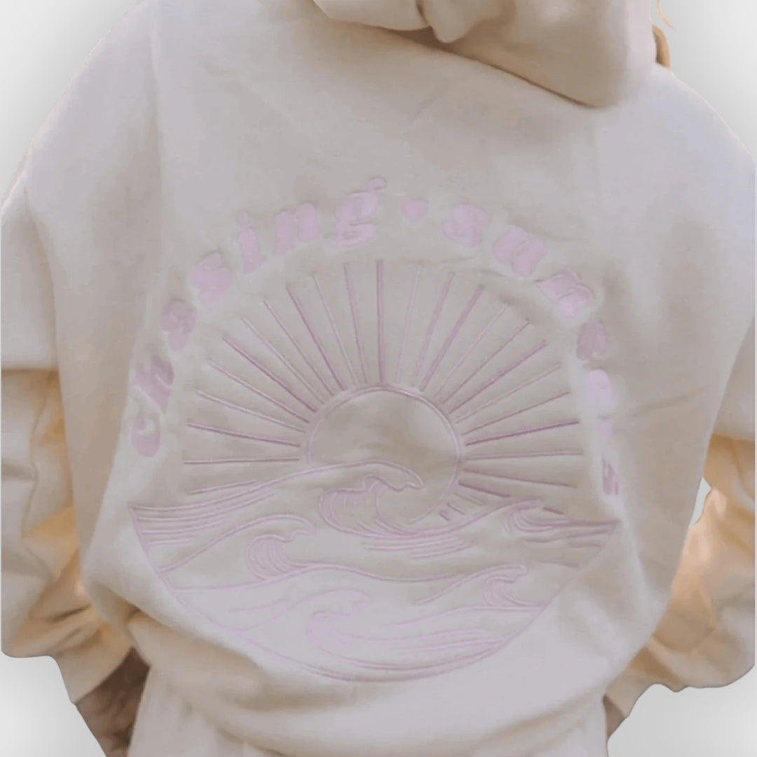 Irisch | Oversize-Hoodie für Damen aus Baumwollmischgewebe mit Stickerei auf dem Rücken, lässiges Sweatshirt