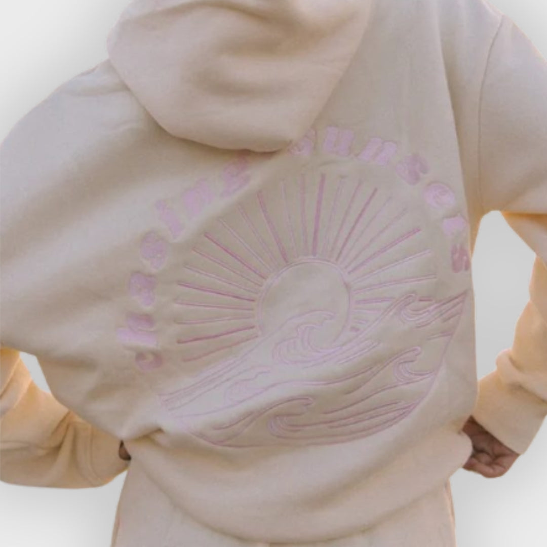 Irisch | Oversize-Hoodie für Damen aus Baumwollmischgewebe mit Stickerei auf dem Rücken, lässiges Sweatshirt