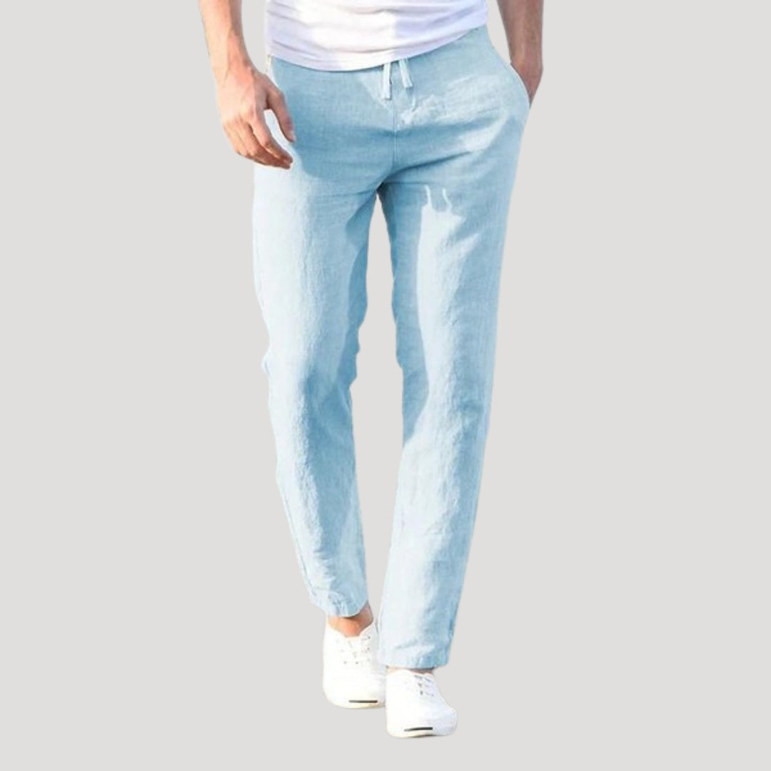 Kier | Heren Linnen Broek met Trekkoord – Taps Toelopende Pasvorm, Casual Lichtgewicht