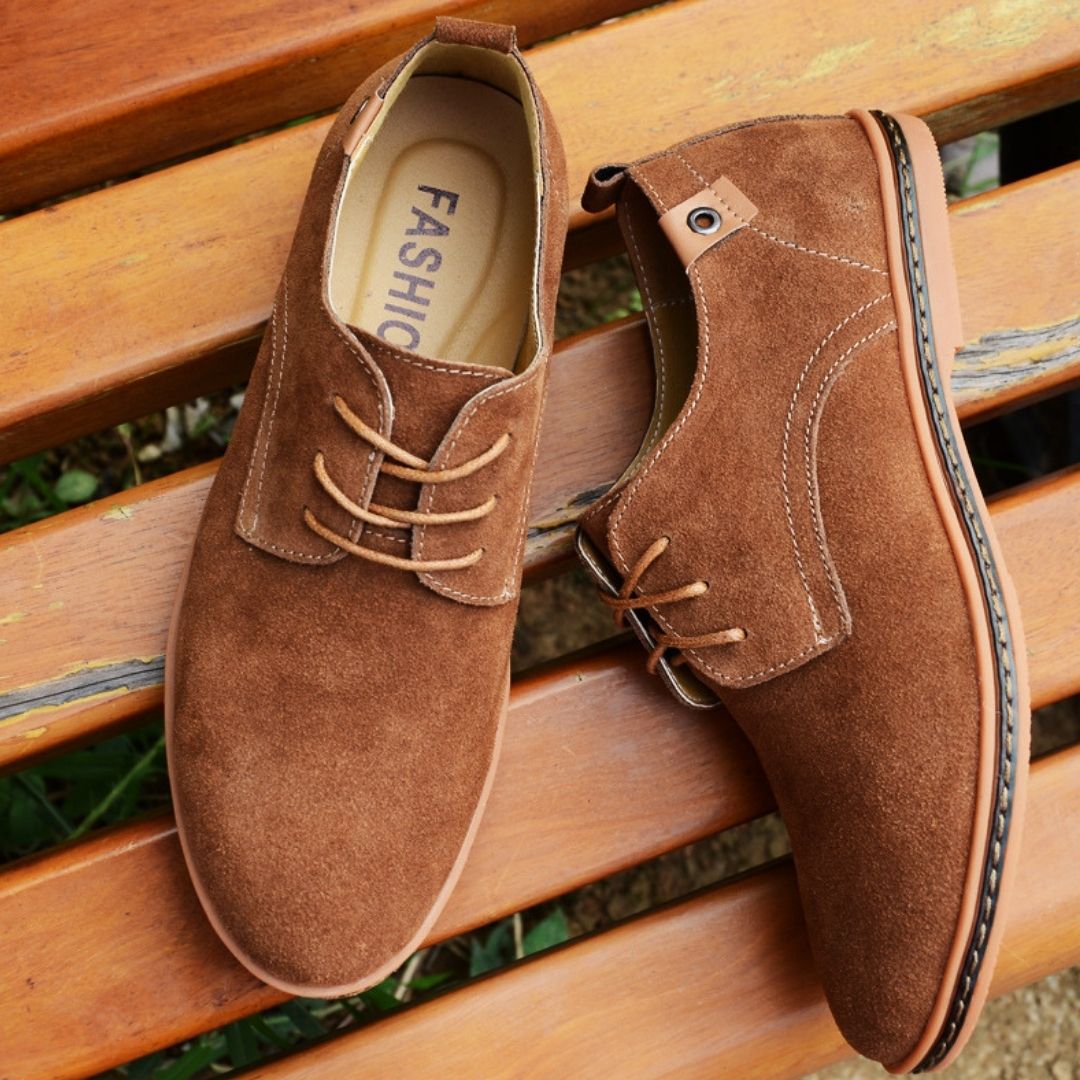 Vance | Vance suède derby-veterschoenen voor heren – nette casual schoenen