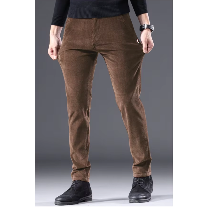 Cirel | Pantalon homme en velours côtelé chaud avec doublure polaire - Pantalon d'hiver décontracté, doux et confortable