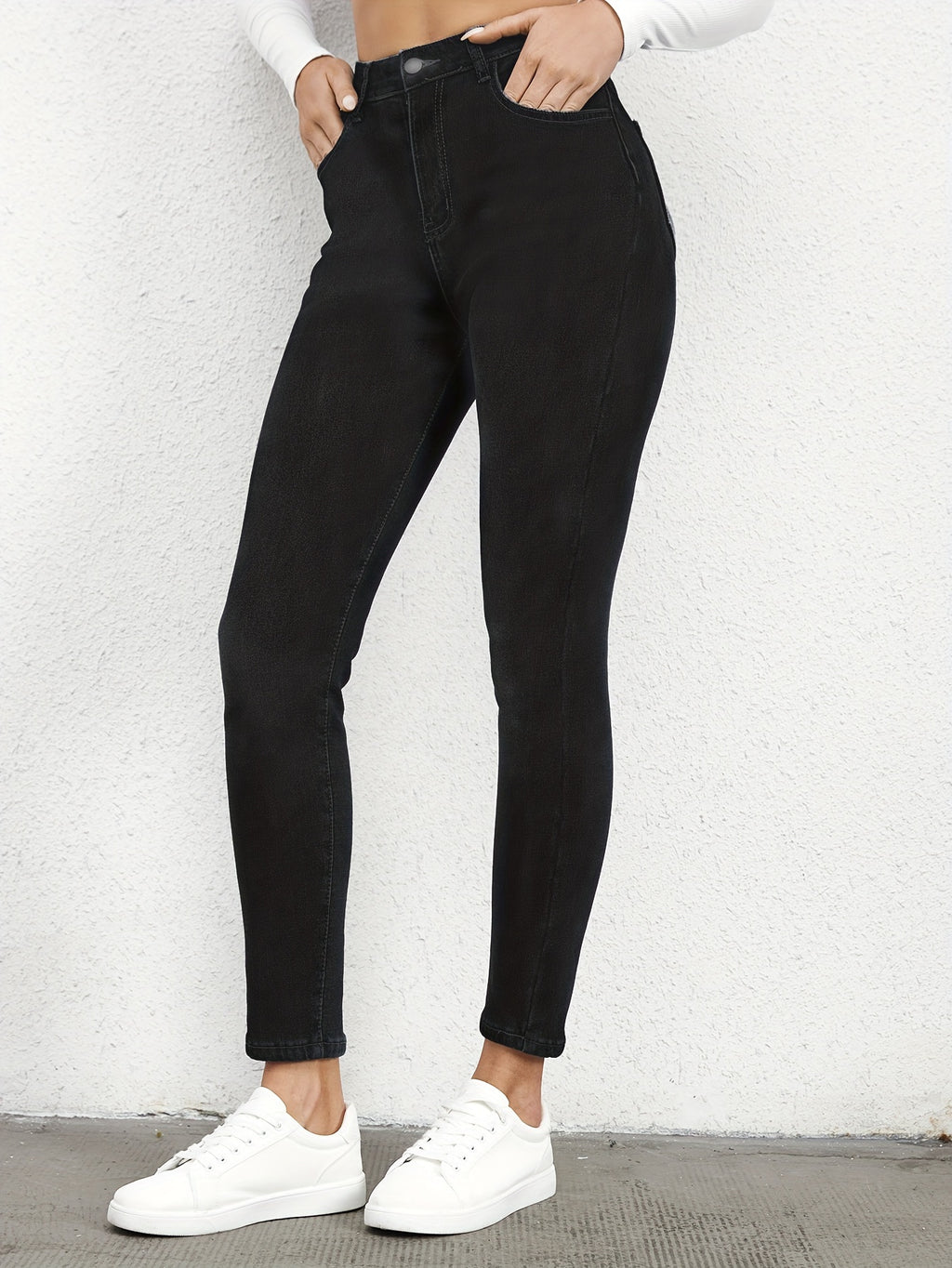 Dextra | Skinny jeans met fleecevoering – slim fit, medium stretch, warme casual denim broek