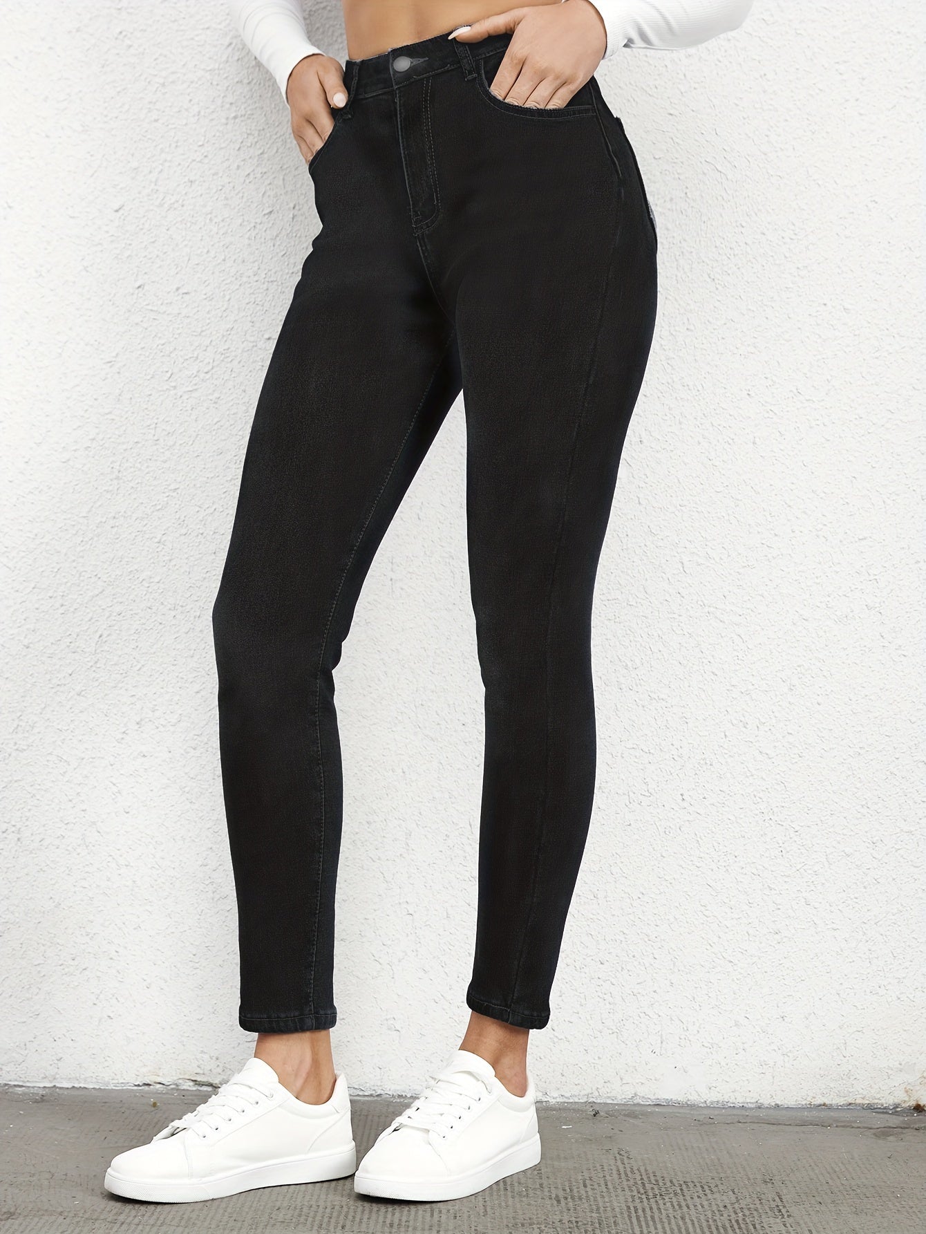 Dextra | Skinny jeans met fleecevoering – slim fit, medium stretch, warme casual denim broek
