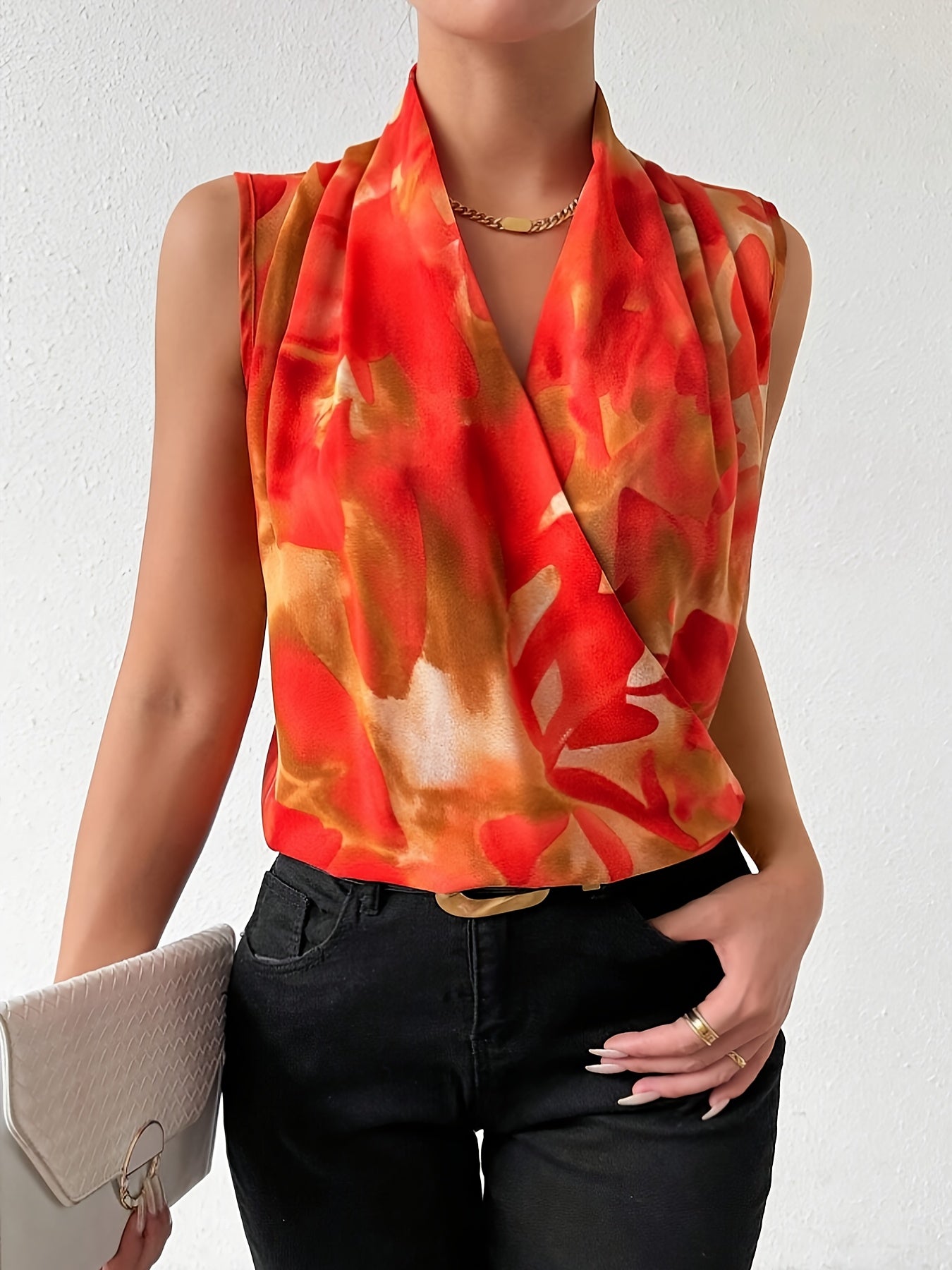 Litha | Damesvest met print – Mouwloze, casual zomertop
