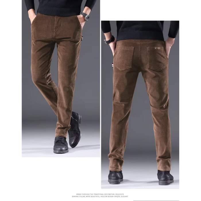 Cirel | Pantalon homme en velours côtelé chaud avec doublure polaire - Pantalon d'hiver décontracté, doux et confortable