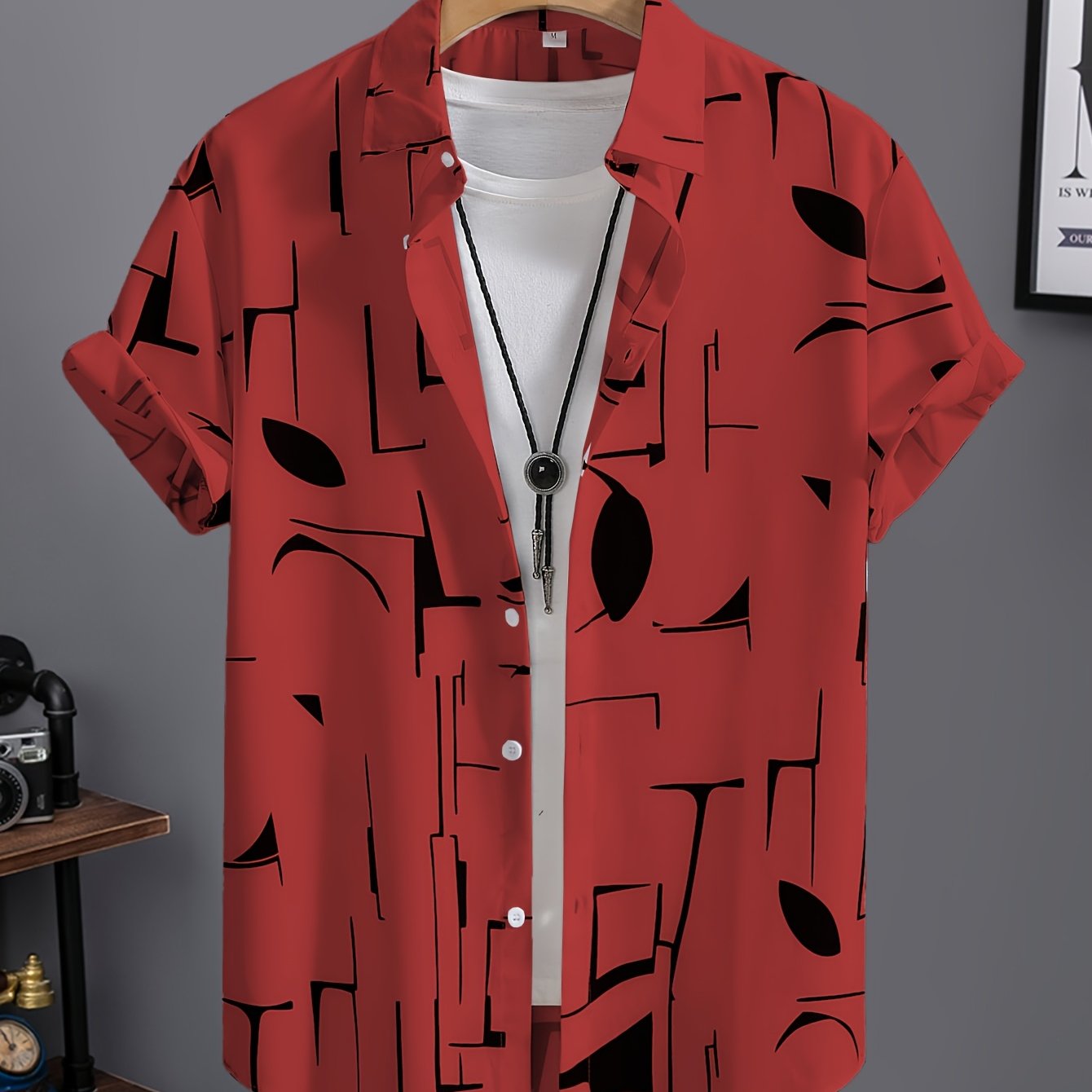 Tiber | Heren zomer verkoelend strandshirt – Losvallend retro overhemd met reverskraag