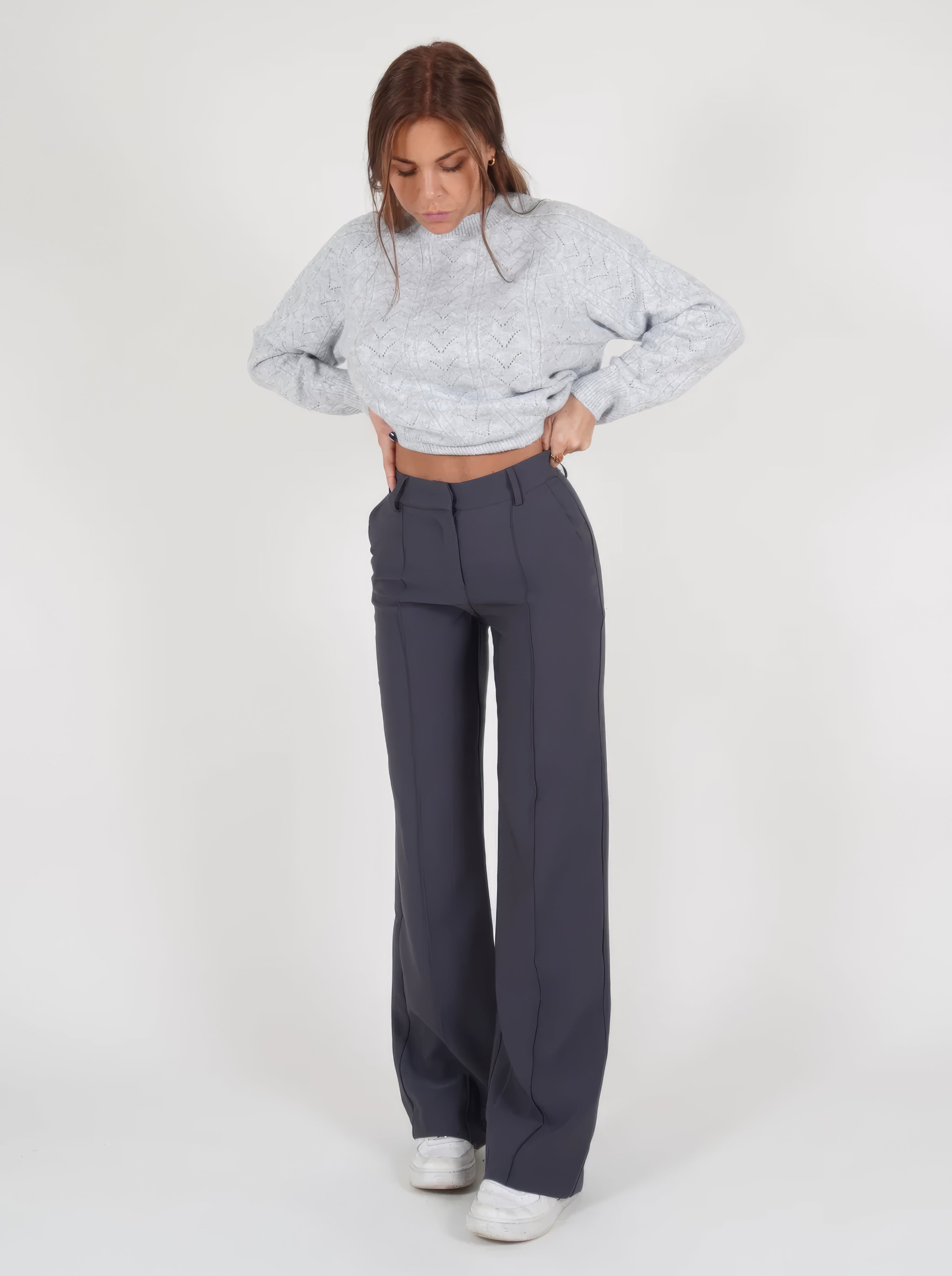 Atalina | Hoge taille broek met rechte pijpen voor dames – Casual & kantoorbroek