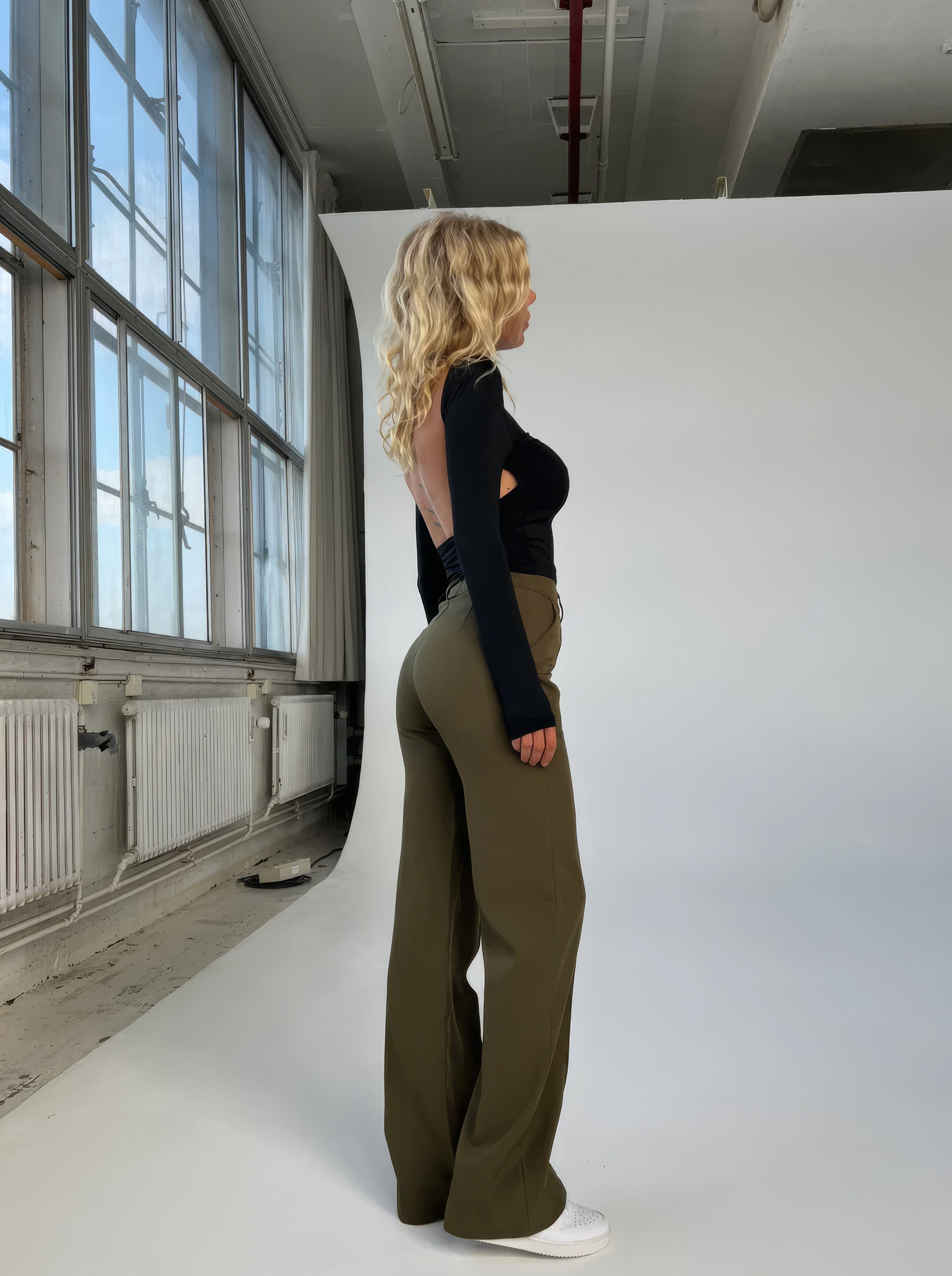 Atalina | Hoge taille broek met rechte pijpen voor dames – Casual & kantoorbroek