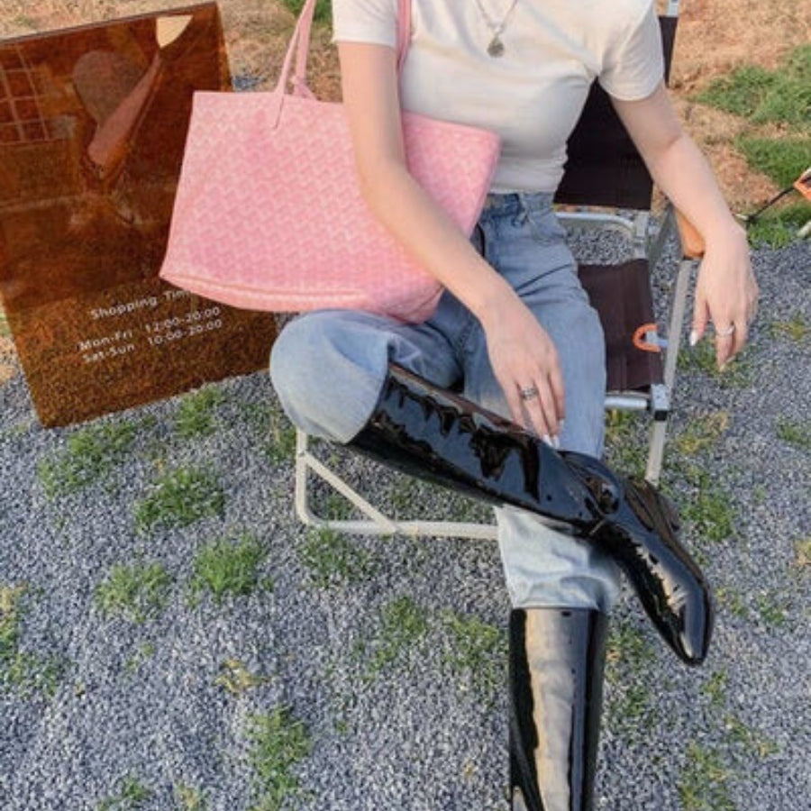 VeroTote | Elegante Leren Schoudertas, Stijlvolle Gedrukte Ontwerp draagtas