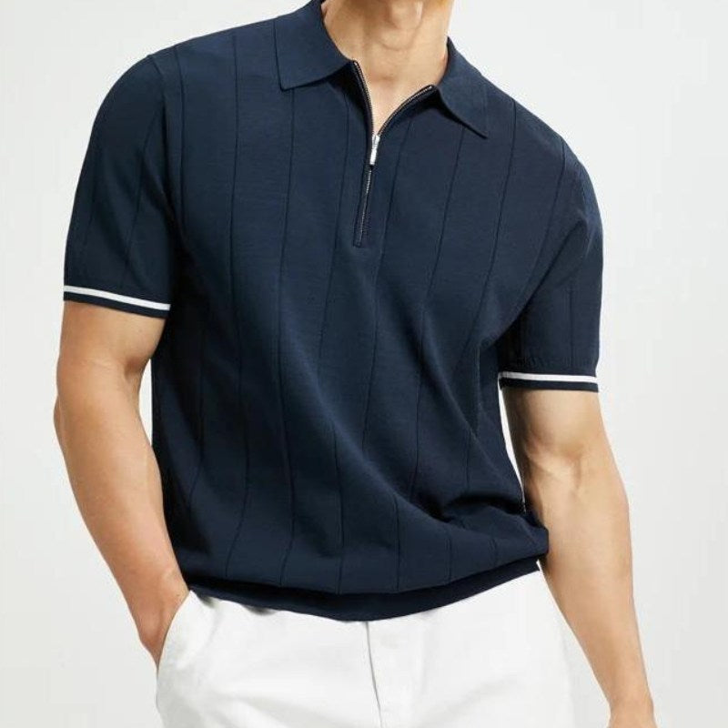 Hjalmar | Polo homme à demi-zip en maille – Coton doux, respirant et décontracté