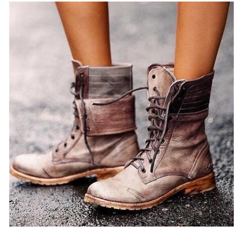 Loftelle | Damen-Schnürstiefel – Urbaner Klassiker, hohe Sohle, Combat-Design