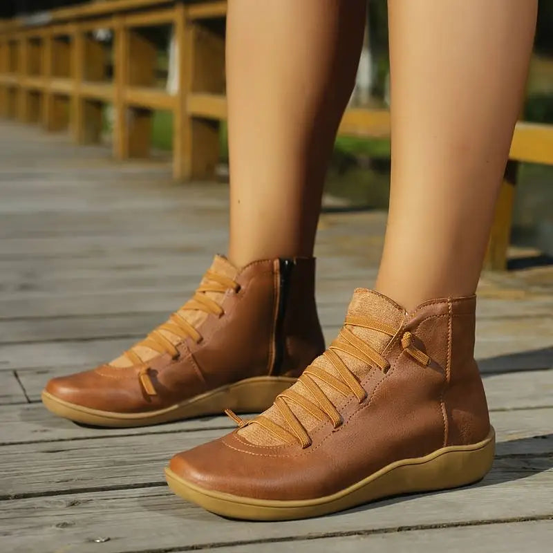 Velessa | Bottines orthopédiques en cuir pour femmes - Confort optimal, soutien plantaire
