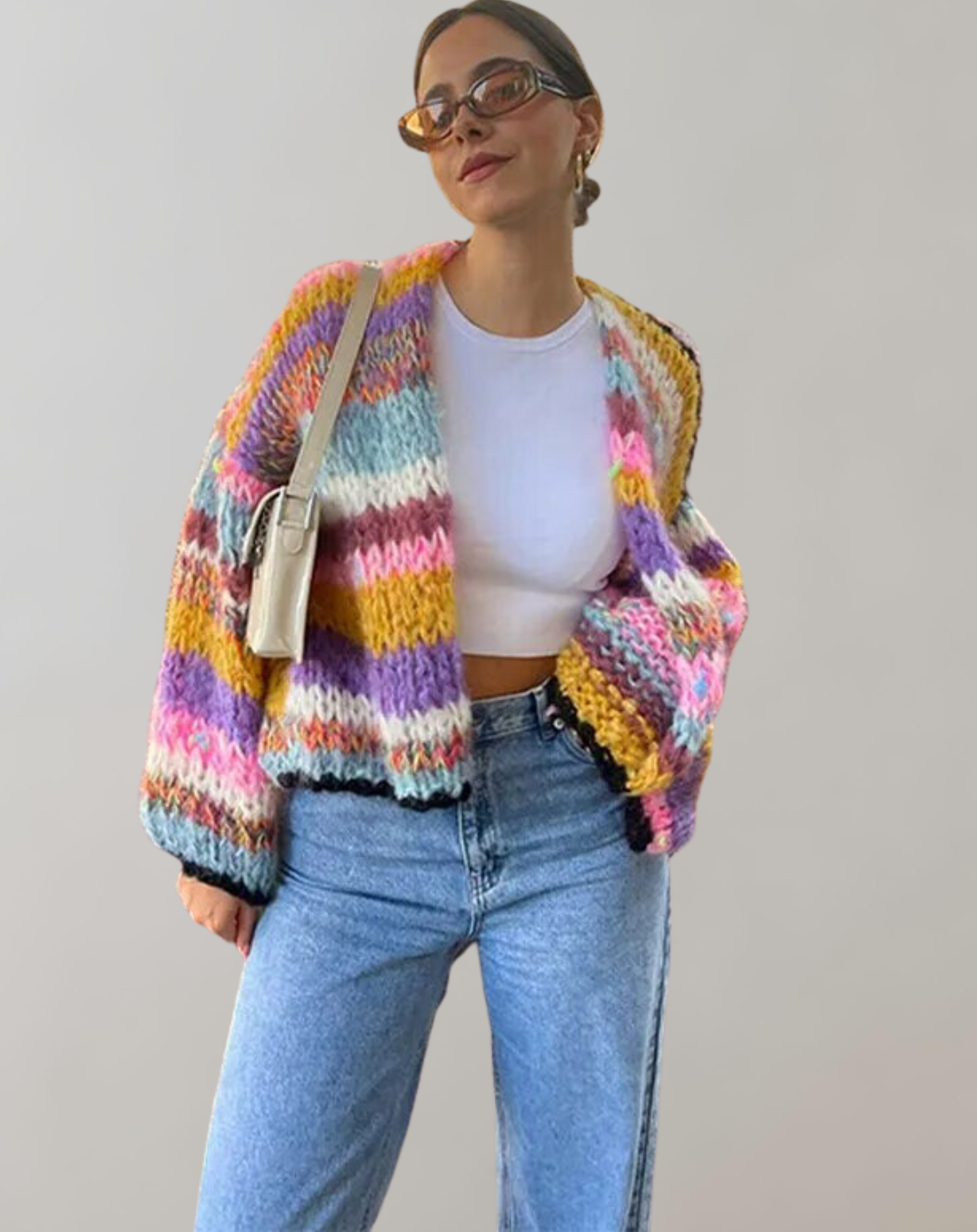 Verithae | Gilet en maille ajourée pour femme - pull coloré, confortable et décontracté pour l'automne et l'hiver