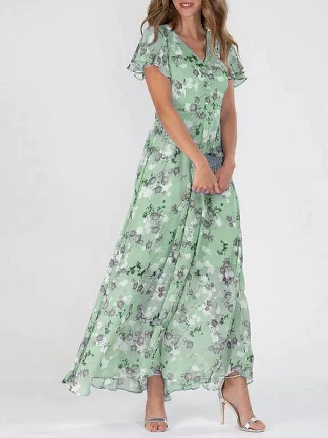 Olyne | Midi-jurk voor dames – Zomerjurk met tijdloos, soepel vallend silhouet