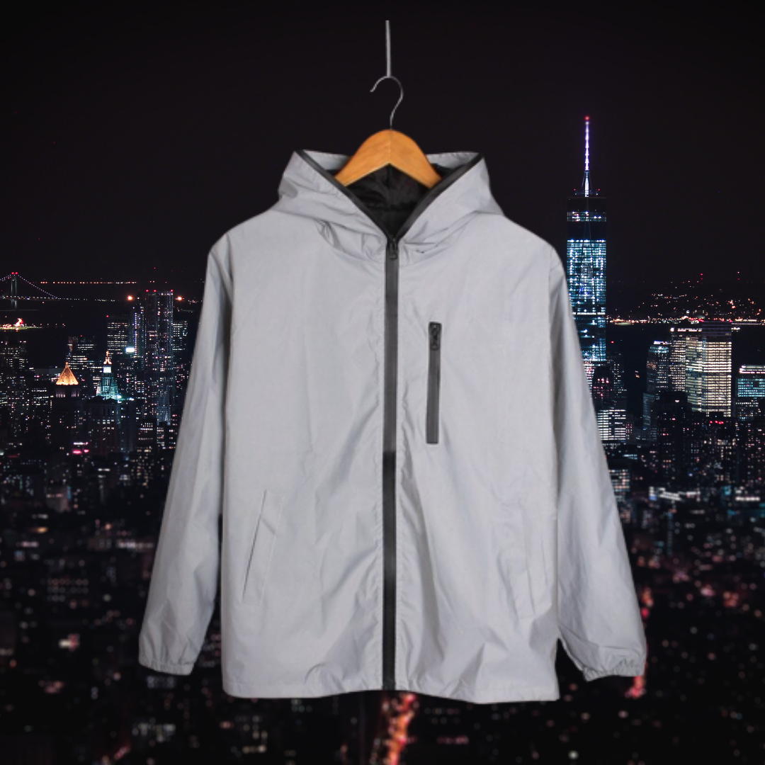 Torvick | Coupe-vent à capuche réfléchissant pour homme – Léger, déperlant, haute visibilité grâce à ses bandes réfléchissantes 3M