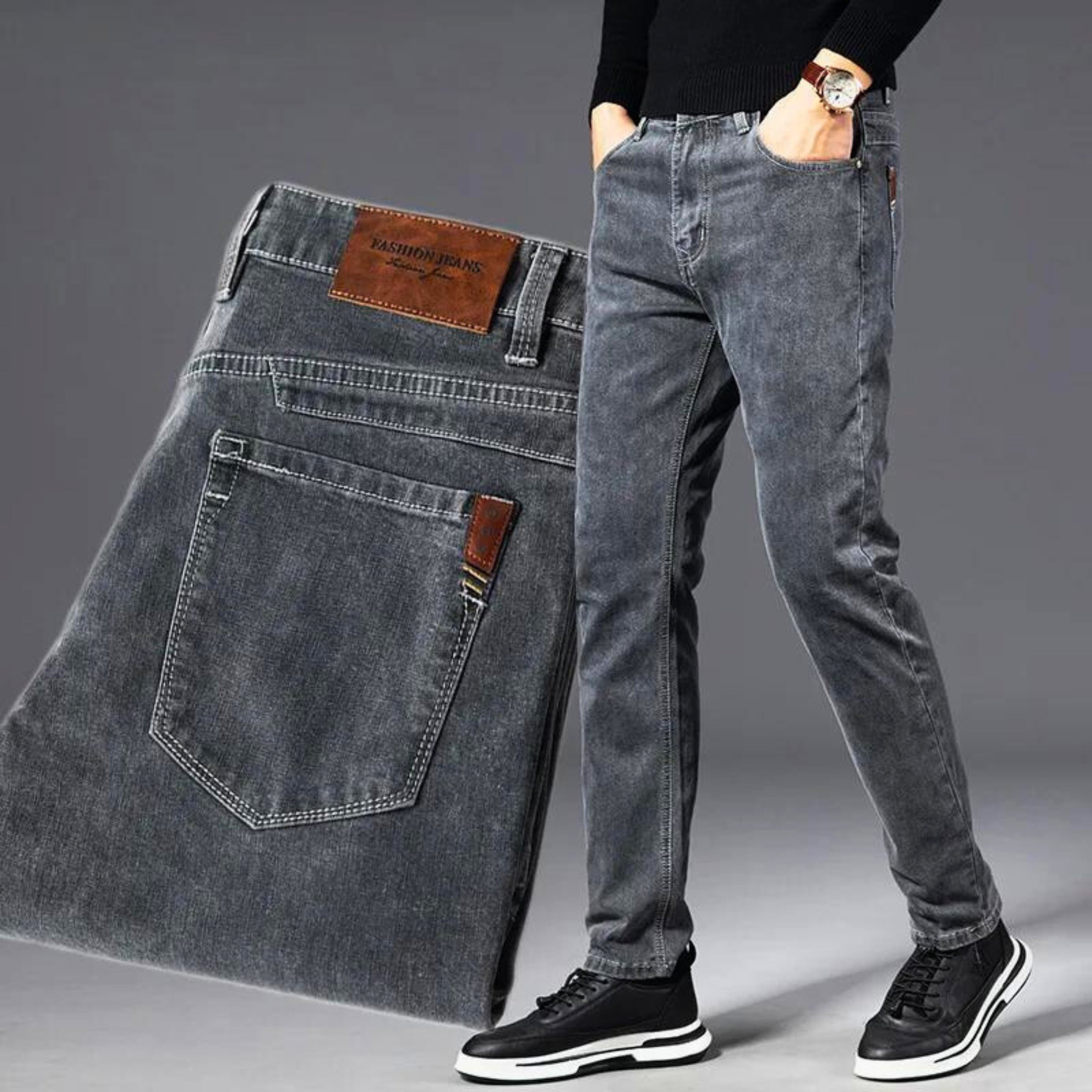 Darvric | Casual stretchdenim jeans voor heren – klassieke vintage wash, veelzijdige broek