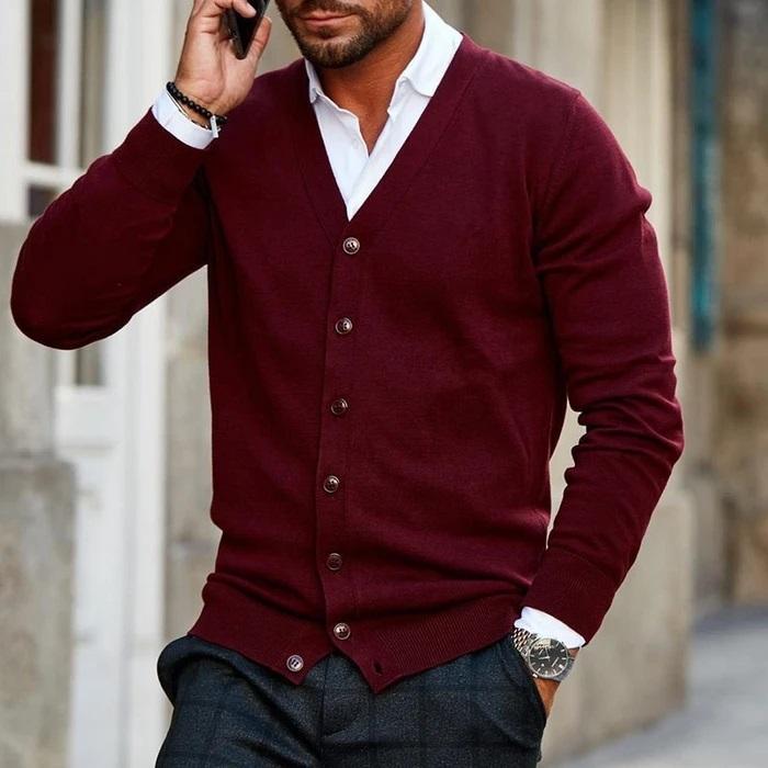 Braxen | Gilet en maille décontractée pour homme – mélange de coton, coupe confortable 