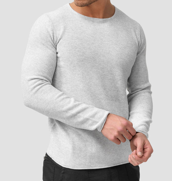 Lorvric | Pull classique à col rond pour homme – Pull léger et respirant en maille, haut décontracté