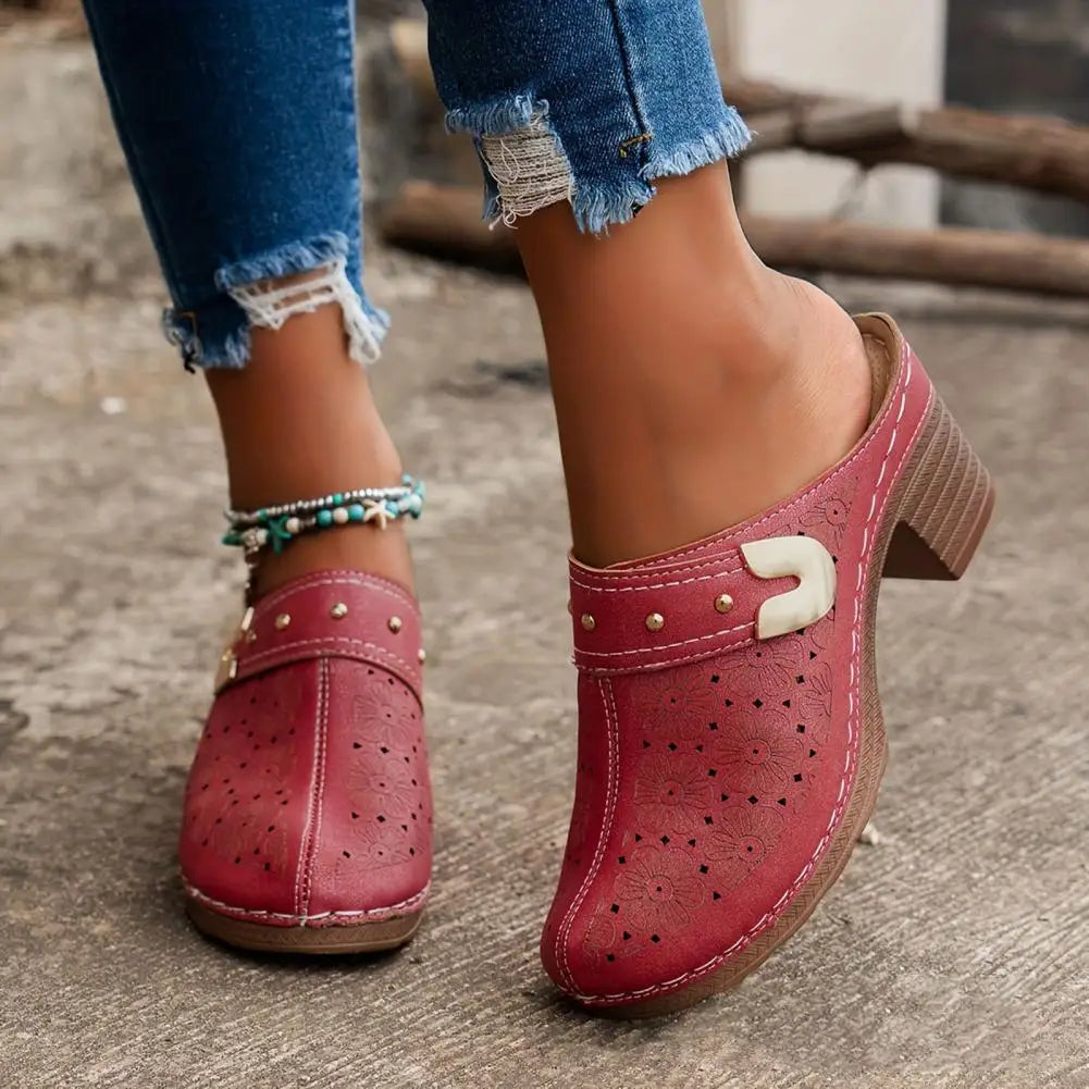 Anvaya | Sandaaltjes met gesloten teen en plateauzool voor dames – stevige instapschoenen voor casual wandelingen