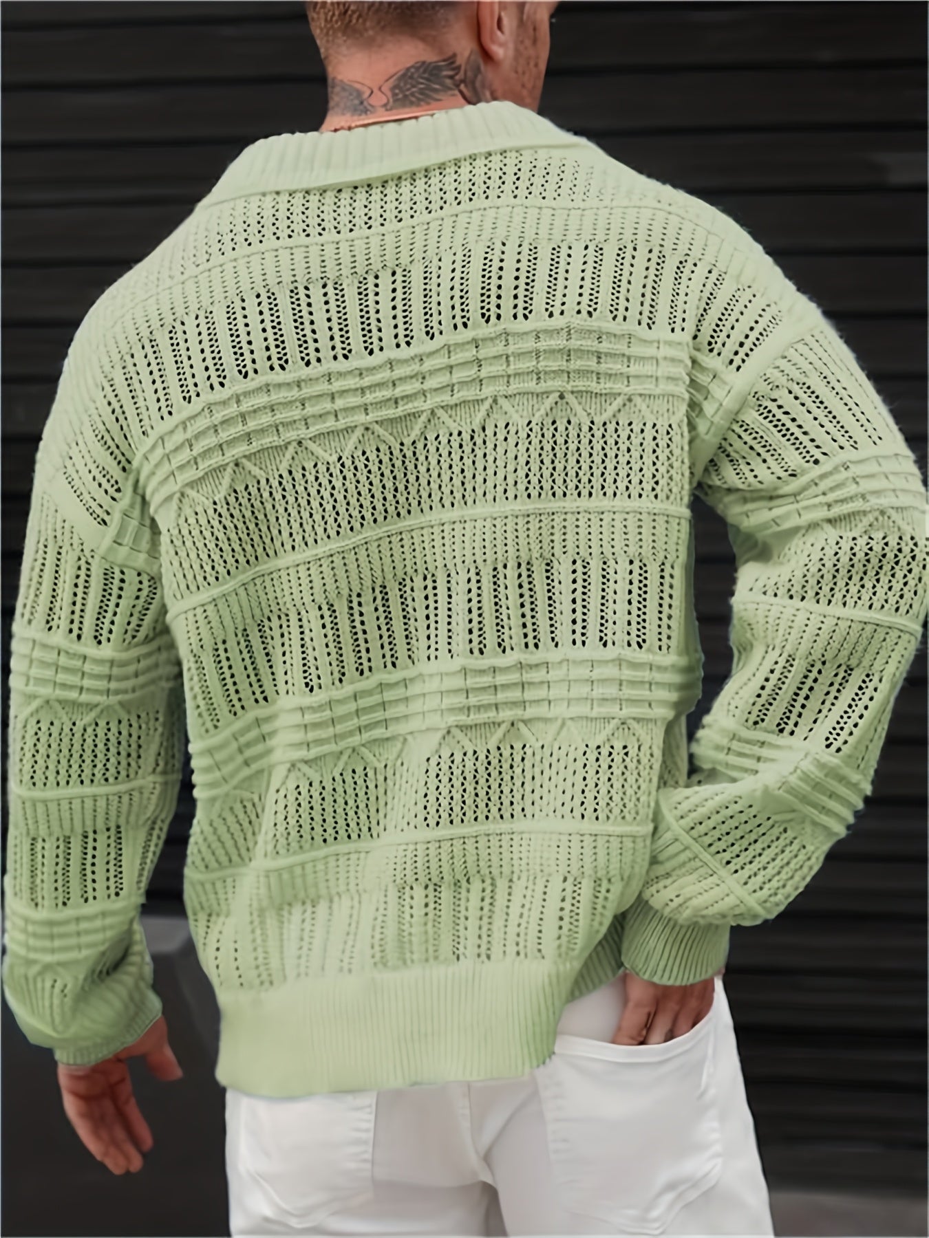 Zayrik | Heren Gebreide Trui met Kraag – Herfst Winter Pullover met Lange Mouwen